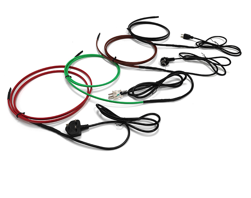 Easy Cut-to-Length Installation Pipe Freeze Protection with Self-Regulating Cables with plug