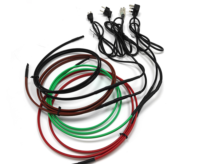 Easy Cut-to-Length Installation Pipe Freeze Protection with Self-Regulating Cables with plug