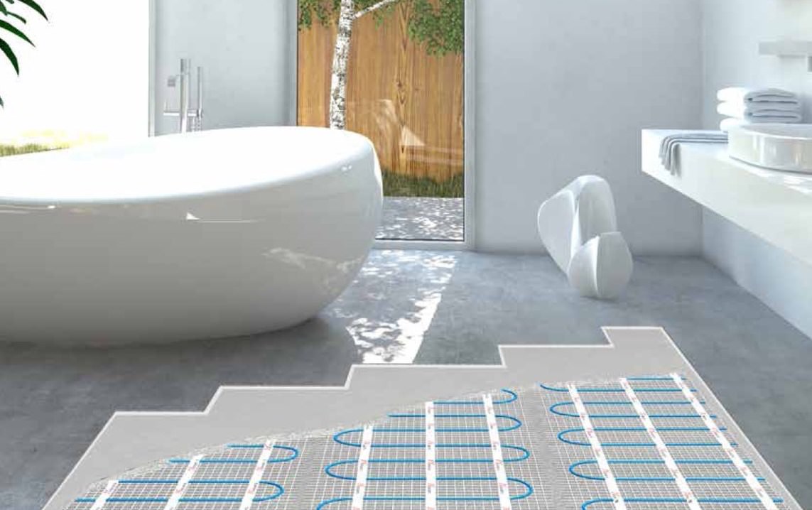 Тёплый пол ванная